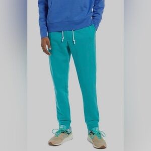 BP Nordstrom Mens Jogger Pants small teal Organic Cotton Blend Knit Athleisure‌